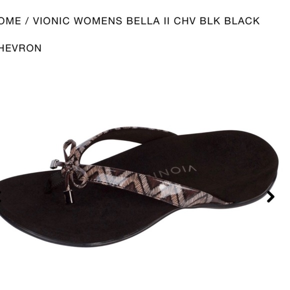 Vionic Shoes New Vionic Rest Bella 1 Chevron Thong Sandals Black